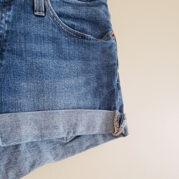 J. Crew Mercantile Light Wash Blue Denim Cuffed Shorts - Picture 3 of 5